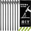 8 Pack Tent Stakes Heavy Duty Metal Tent Pegs for Camping Steel Tent Stakes 16 inch Unbreakable and Inflexible view 1