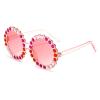 willochra cute Baby round Sunglasses Kids Diamond Crystal Sun Glasses UV400 4-15 Year Summer Shades Colorful Small Eyewear Luxury (pink) view 2