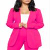 Women's Business Blazer Pant Suit Set for Work 2 Piece Outfits Fuschia X-Large view 3