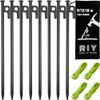 8 Pack Tent Stakes Heavy Duty Metal Tent Pegs for Camping Steel Tent Stakes 12 inch Unbreakable and Inflexible view 1