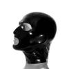 LEIMI Latex Hood Men's Rubber Full Face Party Mask With Eye Mouth Holes and Nostril Zipped (L, With Zipper) view 2