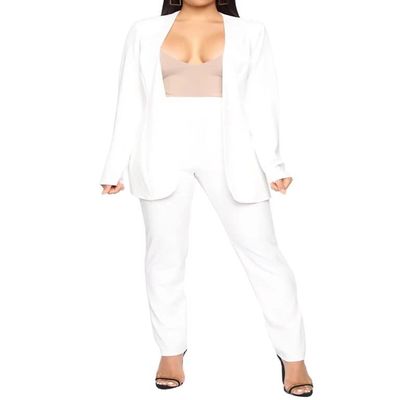 Women's Business Blazer Pant Suit Set for Work 2 Piece Outfits White Large