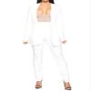 Women's Business Blazer Pant Suit Set for Work 2 Piece Outfits White Large view 1