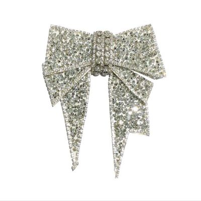 2 PCS DIY Handmade Bow Rhinestone Shoes Bag Package Decoration Charms(No Clips on The Back) (White)