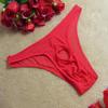 Saohuo Men Front Hole Underwear Sexy Passion Perspective Underpant Athletic Supporter Briefs Bikini Comfortable Well fitting Red view 2