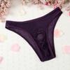 Saohuo Men Front Hole Underwear Sexy Passion Perspective Underpant Athletic Supporter Briefs Bikini Comfortable Well fitting Purple view 2