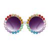 willochra cute Baby round Sunglasses Kids Diamond Crystal Sun Glasses UV400 4-15 Year Summer Shades Colorful Small Eyewear Luxury (white gary) view 1