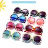 willochra cute Baby round Sunglasses Kids Diamond Crystal Sun Glasses UV400 4-15 Year Summer Shades Colorful Small Eyewear Luxury (white gary) view 4