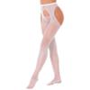 Agoky Women Sexy Pantyhose Tights Mesh Stockings Crotch Opening Stretchy Fishnet Socks Footwear White One Size view 3