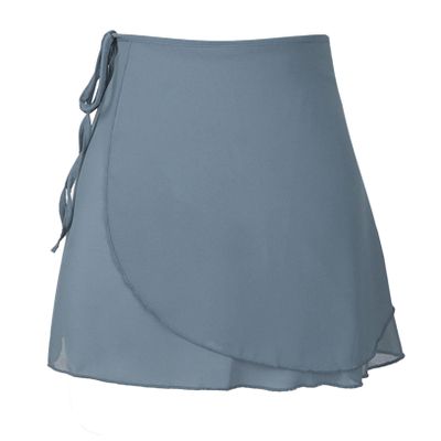 ACSUSS Womens Adult Sheer Wrap Ballet Skirt Tie Waist Chiffon Dance Skate Skirts Dancewear Gray Medium
