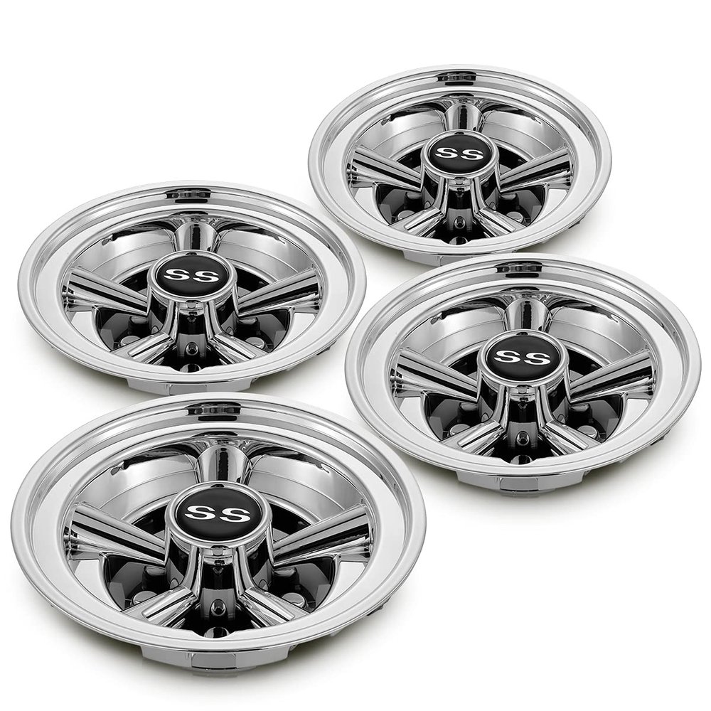 HANGKUNNEE Golf Cart Accessories Wheel Covers Hub Caps for Yamaha/Club CAR/EZ-GO Par Car 8" (Set of 4) (Silver)