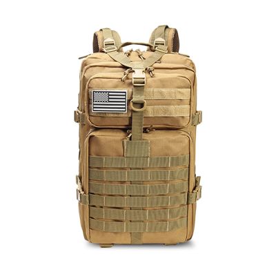 MOMEITU 50L Large Capacity Men Army Military Tactical Backpack 3P Softback Outdoor Waterproof Bug Rucksack Hiking Camping Hunting Bags(Khaki)