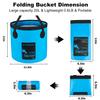 AUTODECO 2 Pack Collapsible Bucket 5 Gallon Container Folding Water Bucket Portable Wash Basin for Outdoor Travelling Camping Fishing Gardening Car Washing Blue and Yellow 20L view 2