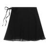 ACSUSS Womens Adult Sheer Wrap Ballet Skirt Tie Waist Chiffon Dance Skate Skirts Dancewear Black Medium view 3