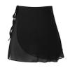 iiniim Women Girls Ladies Ballet Wrap Skirt Over Scarf Tutu Skirt Pull On Elastic Waist Sheer Dance Skirt Black #B Medium view 3