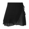 iiniim Women Girls Ladies Ballet Wrap Skirt Over Scarf Tutu Skirt Pull On Elastic Waist Sheer Dance Skirt Black #B Medium view 4