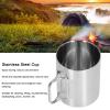 TOPINCN Stainless Steel Cup, Stainless Steel Coffee Mug Coffee Travel Mug with Folding Handle Design for Home Camping Trips Outdoors view 2