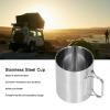 TOPINCN Stainless Steel Cup, Stainless Steel Coffee Mug Coffee Travel Mug with Folding Handle Design for Home Camping Trips Outdoors view 3