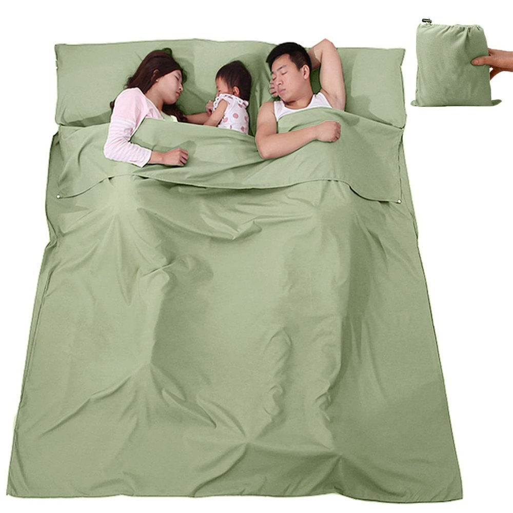 V VILISUN Sleeping Bag Liner, Lightweight Portable, Soft Travel and Camping Sheet, with Compact and Carry Bag, for Travel, Hotel