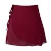 iiniim Women Girls Ladies Ballet Wrap Skirt Over Scarf Tutu Skirt Pull On Elastic Waist Sheer Dance Skirt Burgundy #B Medium view 3
