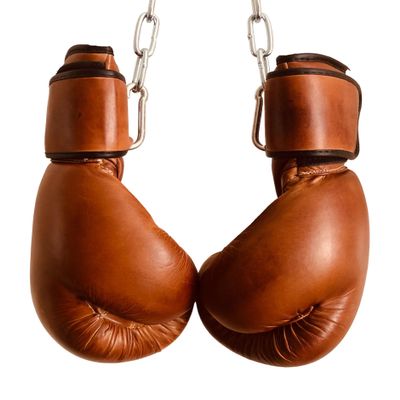12oz PRO Version Boxing Gloves | TAN Leather Vintage MMA Training | Retro by GEOFFREY