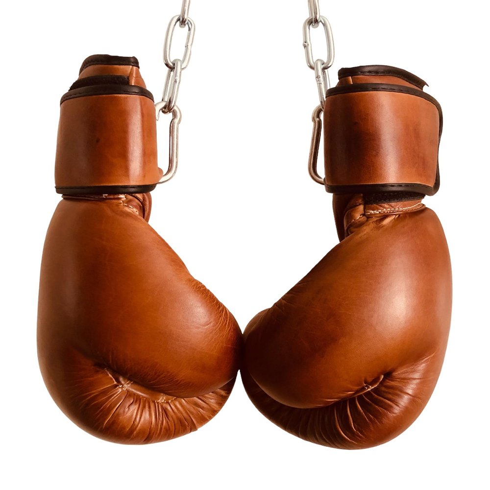 12oz PRO Version Boxing Gloves | TAN Leather Vintage MMA Training | Retro by GEOFFREY
