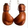 12oz PRO Version Boxing Gloves | TAN Leather Vintage MMA Training | Retro by GEOFFREY view 1