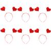 minkissy Red Heart Headband Red Love Heart Headband 6PCS Sequin Heart Head Boppers Valentines Day Hair Hoop Hair Band for Wedding Holiday Festival Party Love- Shaped Head Boppers view 1