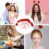 minkissy Red Heart Headband Red Love Heart Headband 6PCS Sequin Heart Head Boppers Valentines Day Hair Hoop Hair Band for Wedding Holiday Festival Party Love- Shaped Head Boppers view 4