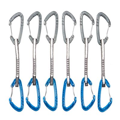 Trango Phase Quickdraw - Versatile Wiregate Climbing Quickdraw, Low Bulk Dogbone, 22kN, 6-Pack 12cm, Sport & Trad Climbing