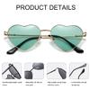 JOVAKIT Polarized Heart Sunglasses for Women Fashion Lovely Style Metal Frame UV400 Protection Lens (Gold/Green) view 4