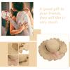 1Pc flat straw hat straw sun hat womens hats Outdoor Activities Hat summer straw hats straw visor hat for women sun hat for girls Sun Protection Cap Mexico Miss flat top Beige view 4