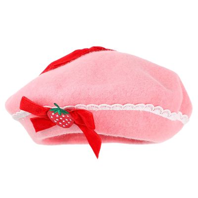 BESTOYARD 1pc Berets Beret Hat for Women & Kids with Design & Wool Material Kawaii Hat Hat Outfits for Girls Female Outdoor Decorative Hat Girls Bucket Hat Cap Pink
