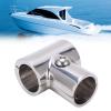 Boat Railing Hardware, Detachable Stainless Steel Boat Rail Fittings Boat Handrail Fitting Tee Stainless Steel Boat 90Tube Fitting Boat Deck Handrail Marine Fitting Boat Rails view 3