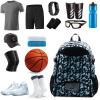 ZOEA Large Basketball Bag - Backpack for Basketball, Soccer & Volleyball Football Gym Includes Shoe & Ball & Laptop Compartment (Camouflage Blue) view 3