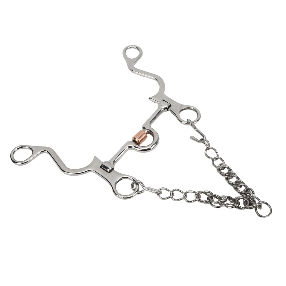 Pelham Horse Bit Frenos para Caballos Frenos para Caballos De Rienda, Carving Stainless Steel Exquisite Design Copper Pelham Bit for Horse Riding for Equestrian Performance(120MM)