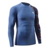 ADOREISM Men's Splice Compression Long Sleeve Rash Guard Surf Swim Shirt UV Sun Protection UPF 50+ (Blue Bird,2XL) view 3