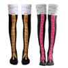 Chicken Legs Socks Women Knee-High Thigh-High Socks Crazy Funny Novelty Fashion Creative Chicken Toe Feet Cosplay Knee Socks Under Knee Stovepipe Socks Gifts (2 Pair Yellow +rose Red) view 1