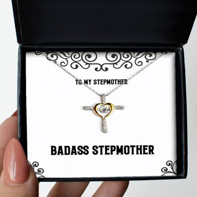 Perfect Stepmother Cross Dancing Necklace, Badass Stepmother, Love Gifts for Mom