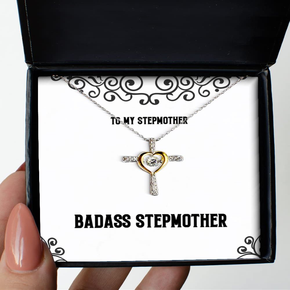 Perfect Stepmother Cross Dancing Necklace, Badass Stepmother, Love Gifts for Mom