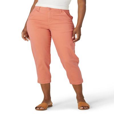 Lee Women's Legendary High-Rise Balloon Crop Pant, Envy (Coral), 2