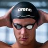 Arena Silicone Racing Swim Cap Men and Women Aquaforce Wave Hydrodynamic Performance Competitive Intensive Swimming, Black, Large view 4