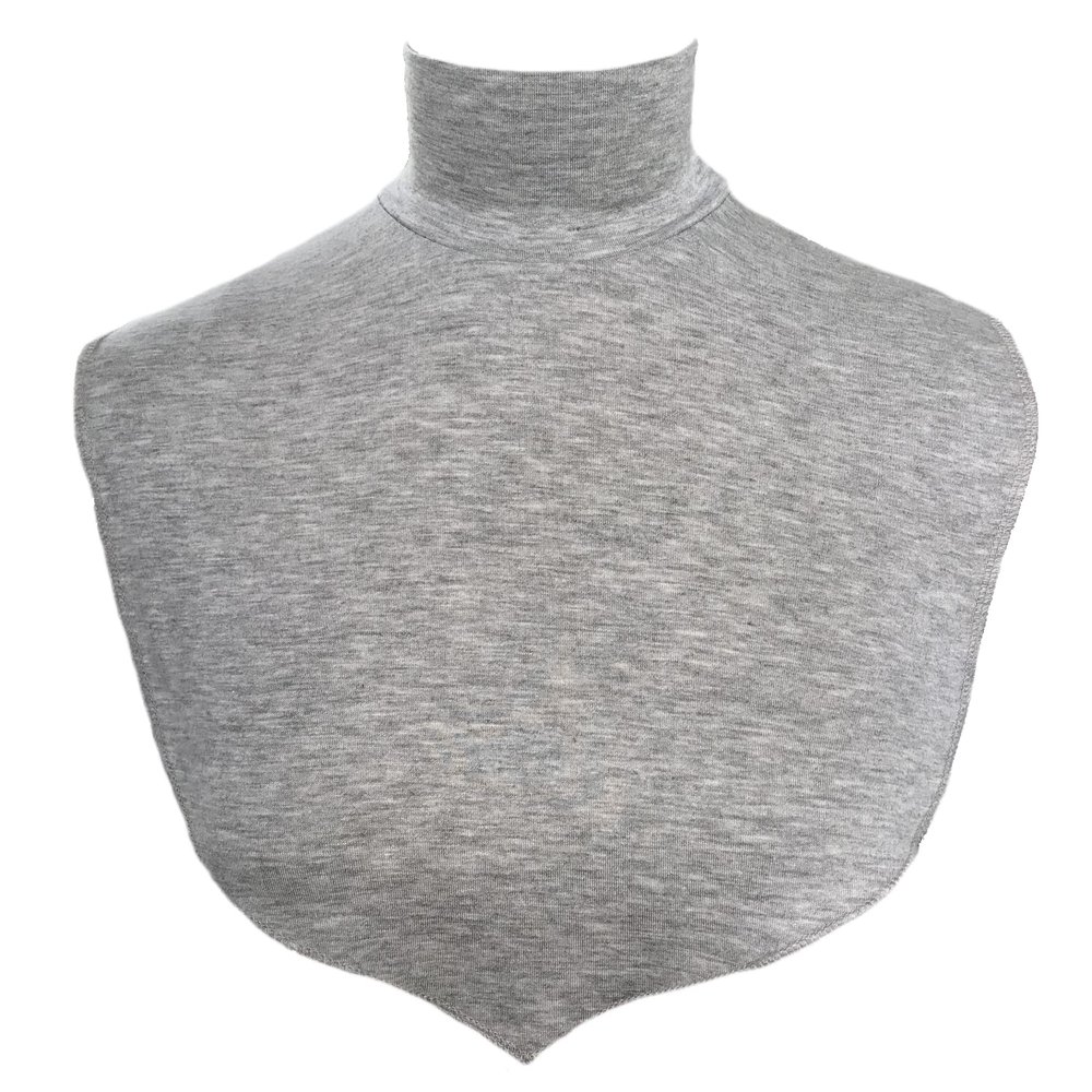 AMAL Muslim Fake Collar COTTON Body Hijab Extensions Neck Cover Under Top USA (Light Gray-Melang #13)