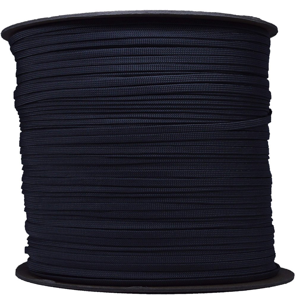 Coreless Flat 550 Paracord - Also Known As 650 Coreless - No Inner Strands, Flat Braid - Charcoal Gray 1000 Foot Spool