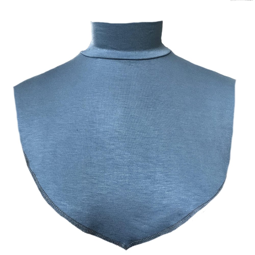 AMAL Muslim Fake Collar COTTON Body Hijab Extensions Neck Cover Under Top USA (Light Gray-Blue #15)