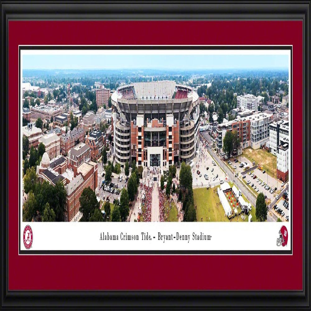 Bryant-Denny Stadium, Home of Alabama Football - 44x18-inch Double Mat, Deluxe Framed Picture by Blakeway Panoramas