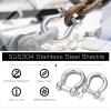AMYSPORTS Heavy Duty Chain Shackle Stainless Lifting Load Pin Shackle Anchor Bow Marine Ring Shackles Steel Screw Outdoor M5 350lbs 8pcs view 2