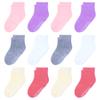 HYzgb Toddler Socks Girls 3t-4t-5t Cotton Crew Little Kids Socks with Non-slip Grips 12 Pairs for Children with Colorful design 3-4-5 Years Old White/Gray/Purple/Pink/Yellow view 1