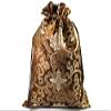 Luxury Jacquard Storage Bag Portable Travel Shoes Pouch Drawstring Chinese Silk Brocade Jewelry Pouch Dust Cover Gift Packaging (2 Pcs brown) view 1