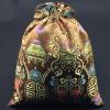 Luxury Jacquard Storage Bag Portable Travel Shoes Pouch Drawstring Chinese Silk Brocade Jewelry Pouch Dust Cover Gift Packaging (2 Pcs brown) view 4